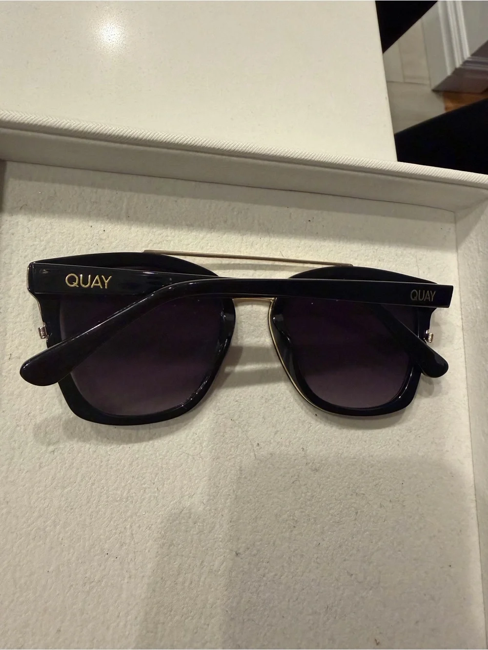 Quay Australia Black Sunglasses with Gold Bridge